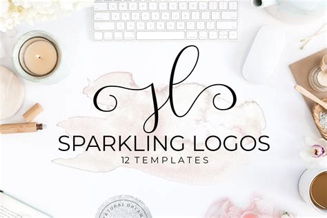 轻奢文艺风Logo商标设计模板 Sparkling Logo Templates – 设计小咖