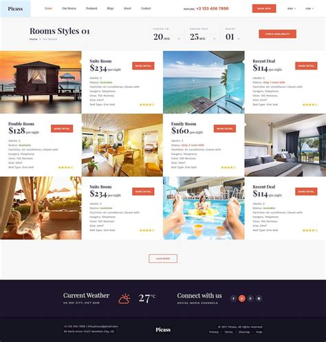 旅游酒店预定网站html前端设计模板 - 25学堂
