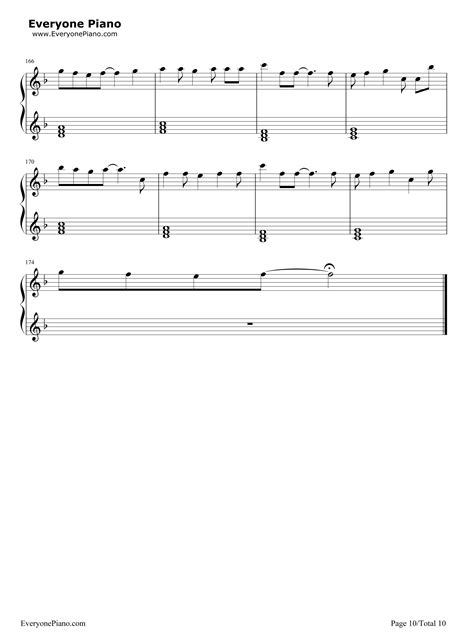 Letter song-致十年后的我-初音ミク五线谱预览10-钢琴谱文件（五线谱、双手简谱、数字谱、Midi、PDF）免费下载