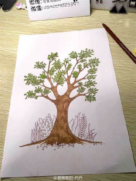 幼儿园简笔画教程 大树怎么画简单又好看（安全生产儿童绘画） - 有点网 - 好手艺