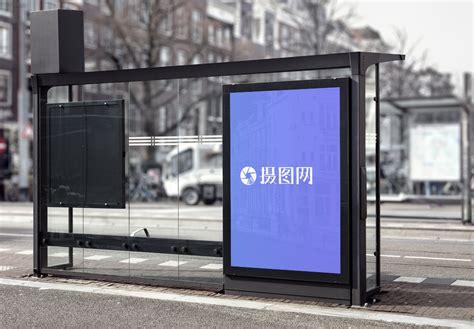 广告设计公交车站海报样机集 Poster (Bus Stop) Mockups Set-变色鱼