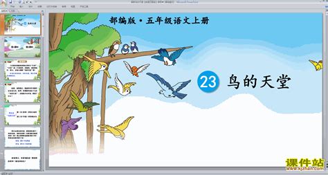 下载部编版五年级上册语文第23课鸟的天堂ppt课件_课件站
