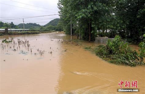 四川内江遭遇大暴雨 河水暴涨房倒桥塌-图片频道