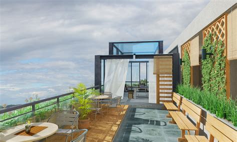 屋顶露台花园简单装修设计实景图_装信通网效果图