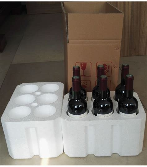 红酒泡沫箱6支装葡萄酒快递运输盒泡沫包装防碎托配套5层纸箱-阿里巴巴