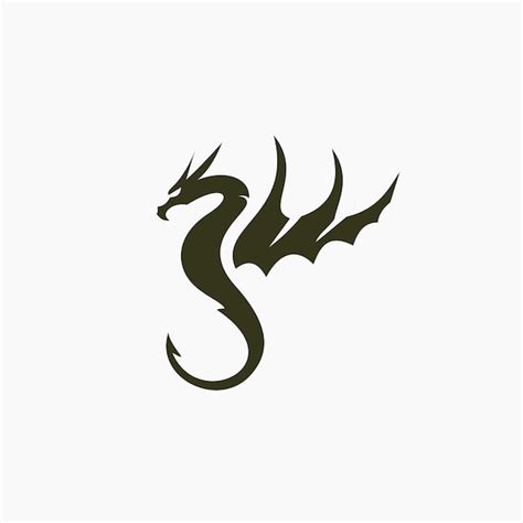 Logo Abstrait Silhouette Aile De Dragon | Vecteur Premium