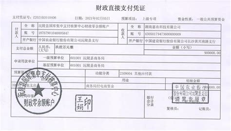 财政直接支付凭证 - 沅陵县人民政府