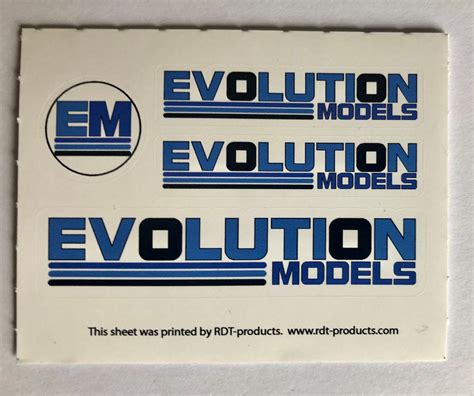ERP100 Evolution Models Sticker Sheet - 1pc - Evolution Models