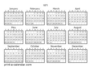 Download 1071 Printable Calendars