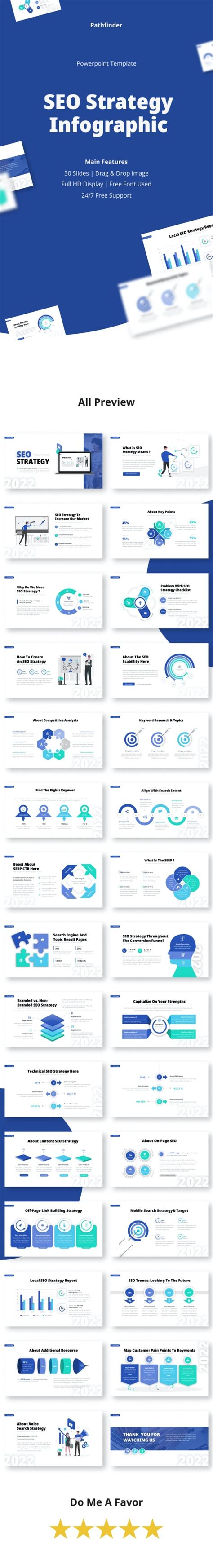 SEO Strategy Infographic Powerpoint Template, Presentation Templates