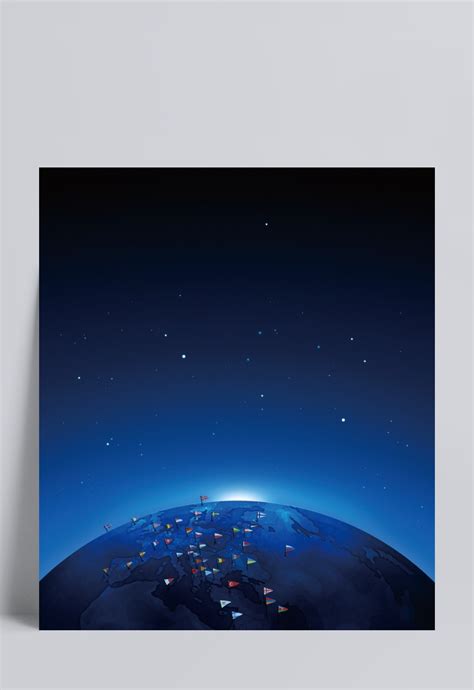 蓝色企业科技感海报背景设计模板素材