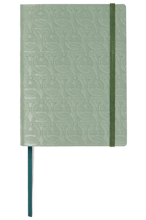Buy FERRAGAMO Embossed Leather Notebook - Sage Green At 45% Off ...