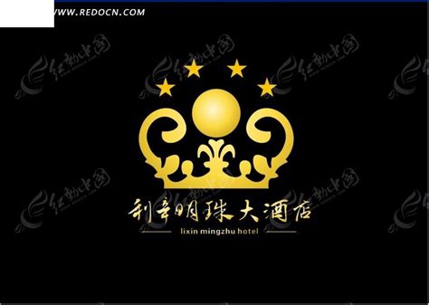 明珠大酒店标志设计psd分层 皇冠标志 浪花标志素材免费下载_红动中国