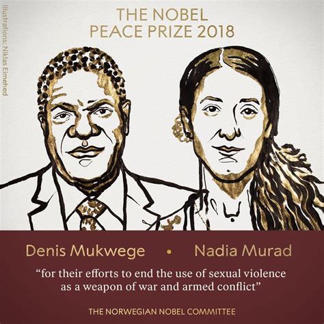 2018年诺贝尔和平奖获得者揭晓！是他和她！