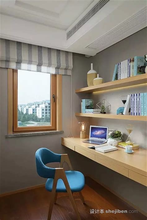 现代风格_卧室书房一体装修设计效果图 – 设计本装修效果图