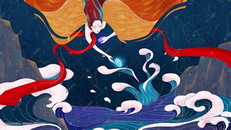《文化符号话中国——十大神话——精卫填海》|插画|绘本|亦可文化 - 原创作品 - 站酷 (ZCOOL)