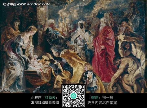 基督耶稣的出生油画图片免费下载_红动中国