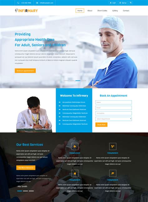蓝色医疗行业网站模板里面包含5个子页面，适合医院网站整站模板使用。_金屋文档