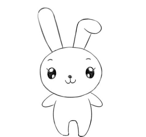 手绘卡通可爱的小白兔 儿童简笔画