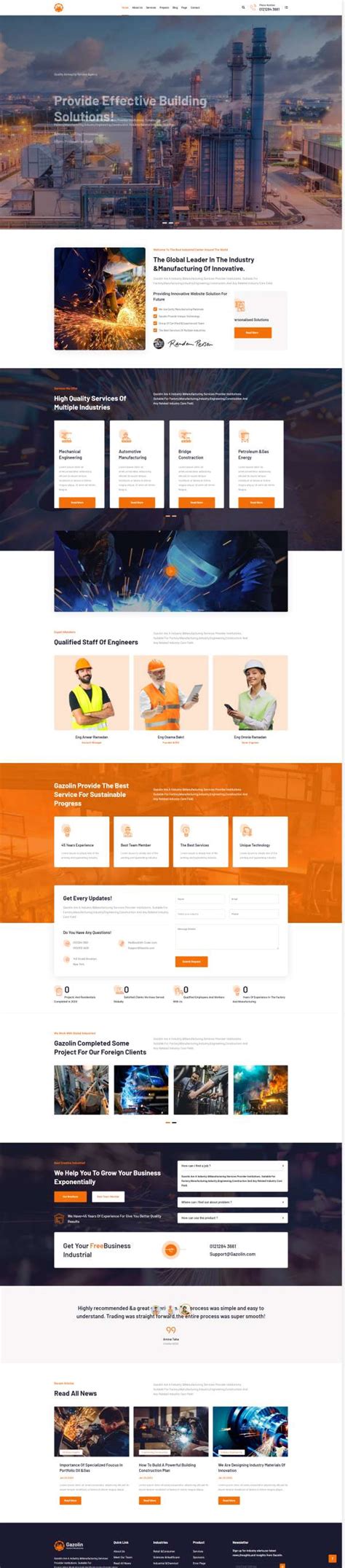 工业类网站设计，制造行业网站建设模板-17素材网