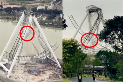 实拍：福州一在建摩天轮发生倒塌 疑似有人从数十米高空坠落！_凤凰网视频_凤凰网