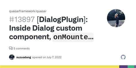 [DialogPlugin]: Inside Dialog custom component, `onMounted` hook doesn ...