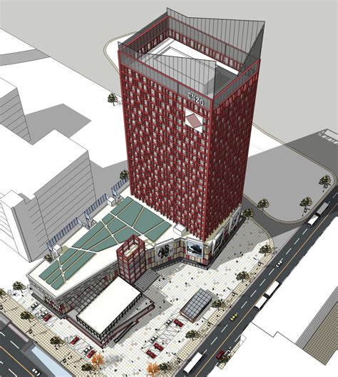 现代城市大型商业综合体方案sketchup模型 - SketchUp模型库 - 毕马汇 Nbimer