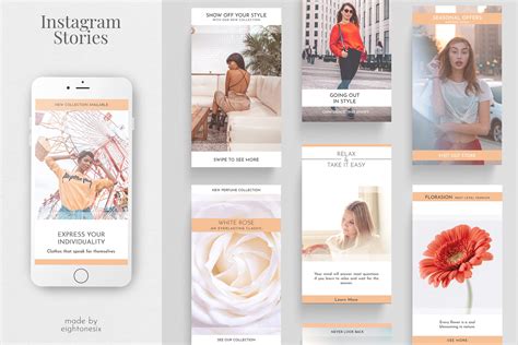 时尚女装品牌Instagram社交推广设计模板 Instagram Story Template Kit – 设计小咖
