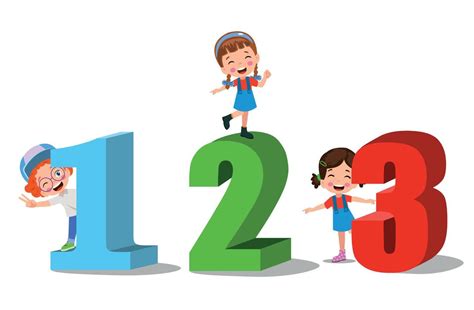 niños de dibujos animados con 123 números de imagen vectorial 15276921 ...