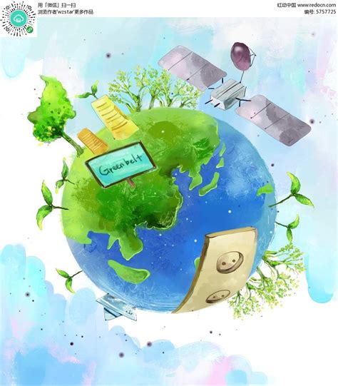 绿色环保地球创意海报背景素材PSD免费下载_红动中国