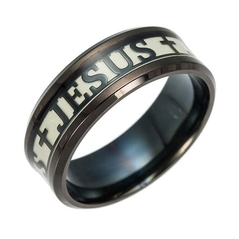 Buy Fashion Luminous Christian Jesus Ring Luminous Ring Accessories at ...