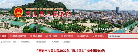 2022广西钦州灵山县“聚才灵山”集中招聘公告【155人】