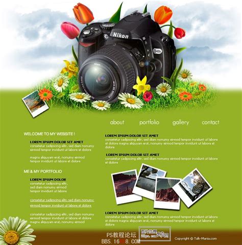 PS设计制作摄影主题网站主页教程 - 网页模板 - PS教程自学网