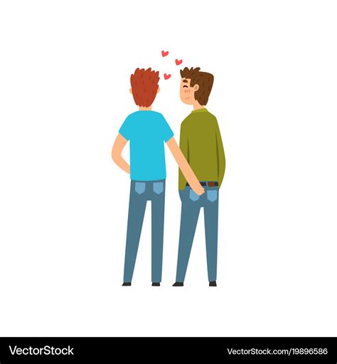 Gay Couple Lgbt Men In Love Back View Cartoon Vector Image | Sexiz Pix