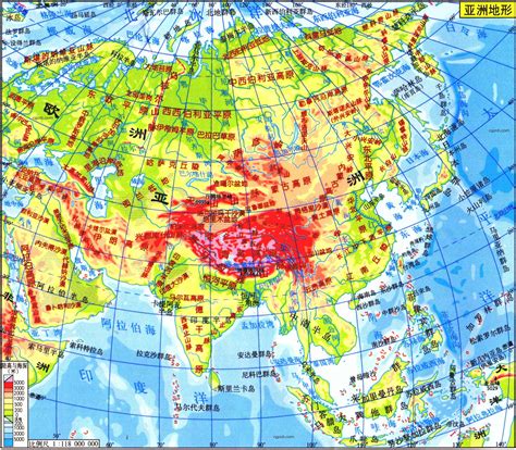 亚洲物理地图图片-亚洲物理地图图片素材免费下载-千库网