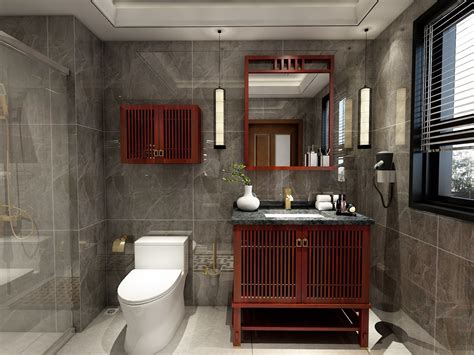 现代简约别墅卫生间浴室柜装修图片-房天下装修效果图