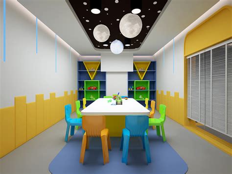 儿童教育机构装修设计效果图|空间|家装设计|晨趣设计 - 原创作品 - 站酷 (ZCOOL)