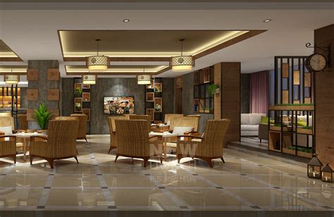 中式酒店大堂 - 效果图交流区-建E室内设计网