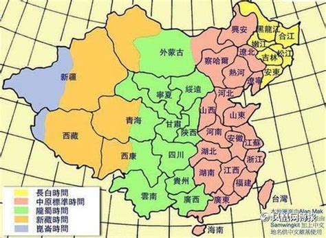 中国时区地图,区详细划分图,时区划分图_大山谷图库