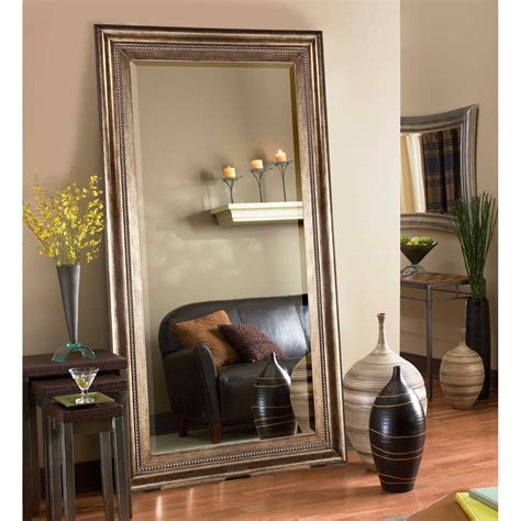 43W x 81H in Full Length Floor Mirror Leaning Oversized Bronze Wood ...