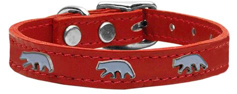 Mirage Pet Products Leather Polar Bear Dog Collar, Red, L - Walmart.com