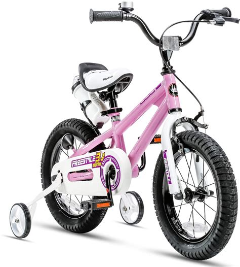 RoyalBaby Freestyle Pink 14 inch Kids Bike Boys and Girls Bike with ...