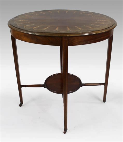 Edwardian Inlaid Oval Side Table in Antique Side Tables