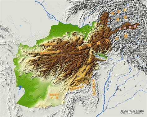 阿富汗地图地形版 - 阿富汗地图 - 地理教师网