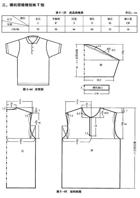 男士polo衫T恤的比例法制图-服装服装制版技术-CFW服装设计网