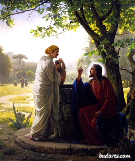 耶稣和撒玛利亚女子 - 卡尔·海因里希·布洛赫 - 画园网