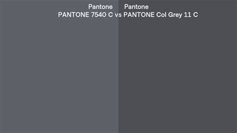 Pantone 7540 C vs PANTONE Col Grey 11 C side by side comparison