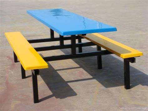8人位学校餐厅玻璃钢长条凳餐桌椅tables 员工食堂连体桌椅定制-阿里巴巴