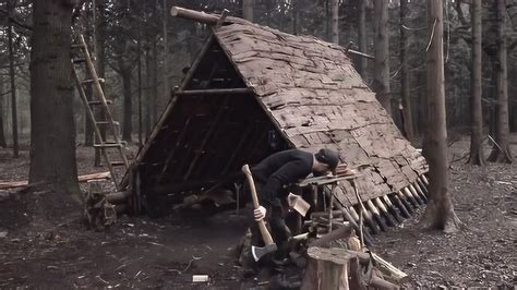 荒野生存 林中建造木屋_腾讯视频