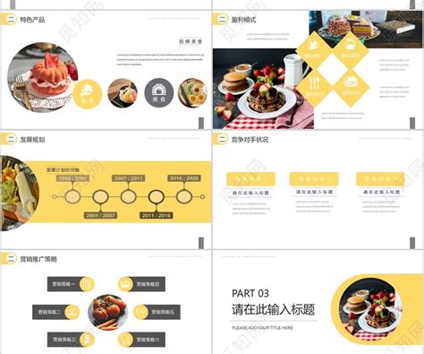 中国美食文化招商宣传商业计划书ppt模板-PPT牛模板网